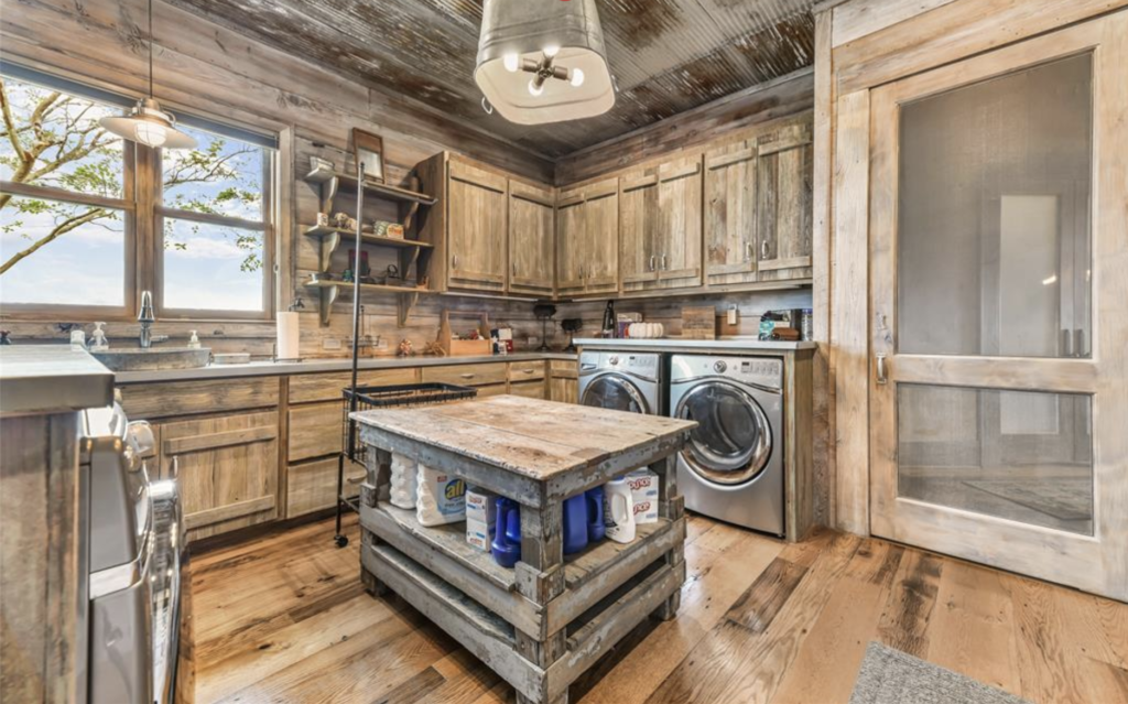 No room, including the laundry room, is left untouched. 