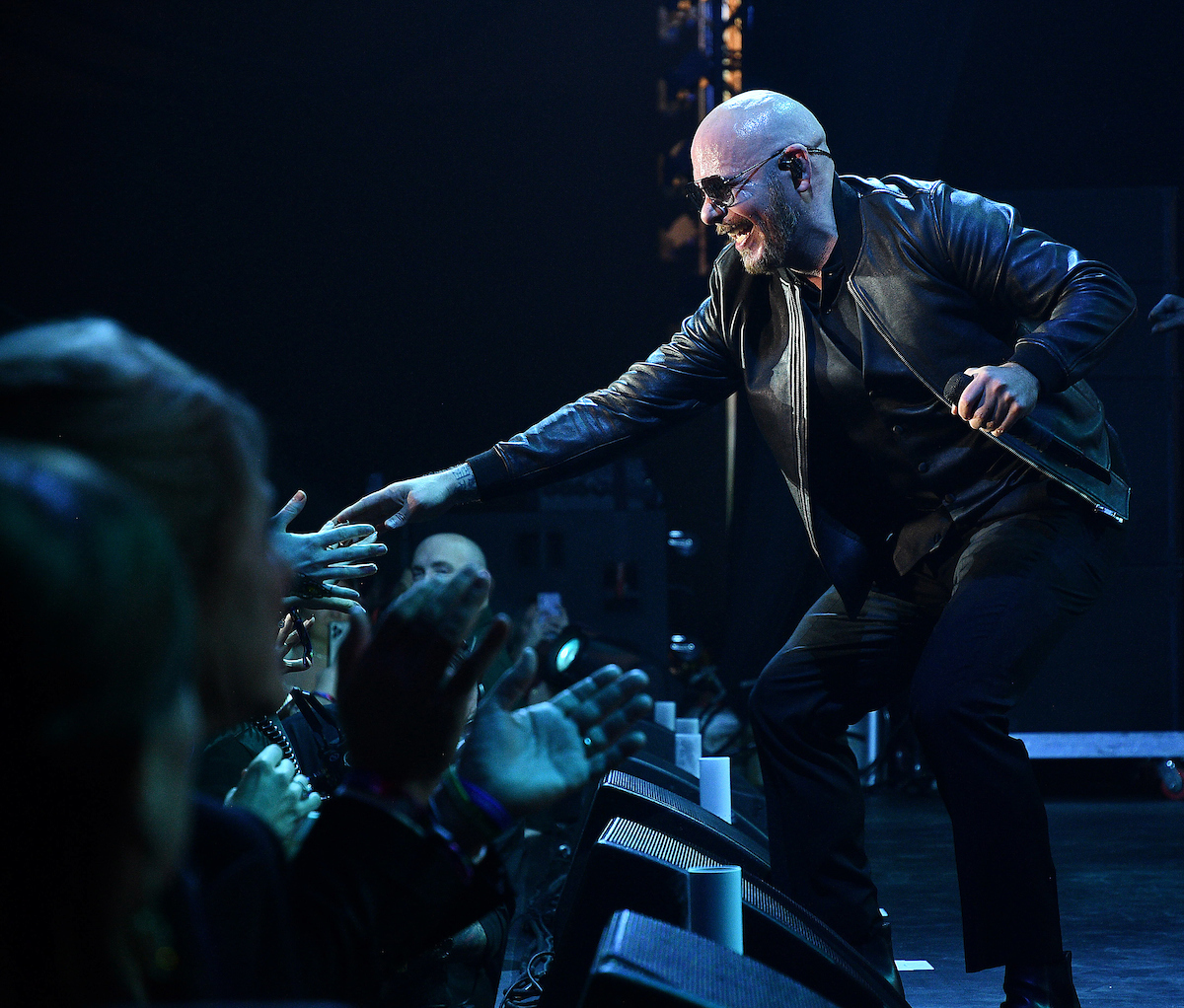 Pitbull performs at the San Luis Salute Friday Feb. 17,2023 in Galveston.