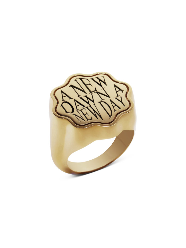 Retrouvai Optimism Talisman Yellow Gold Signet Ring