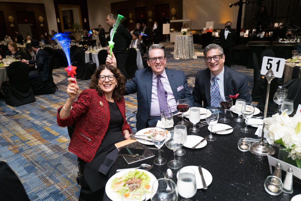 Renee Wizig-Barrios, Carl Josehart, Sam Jacobson at the Seven Acres gala, held at the Hilton Americas-Houston. (Photo by Daniel Ortiz)