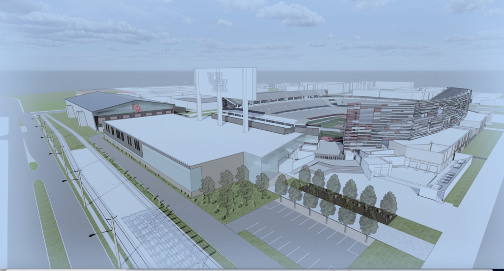 The University of Houston's new $140 million building will bring some major changes to TDECU Stadium too. Including a party deck and more premium seating. This is a look at one of the early renderings (not the final renderings).