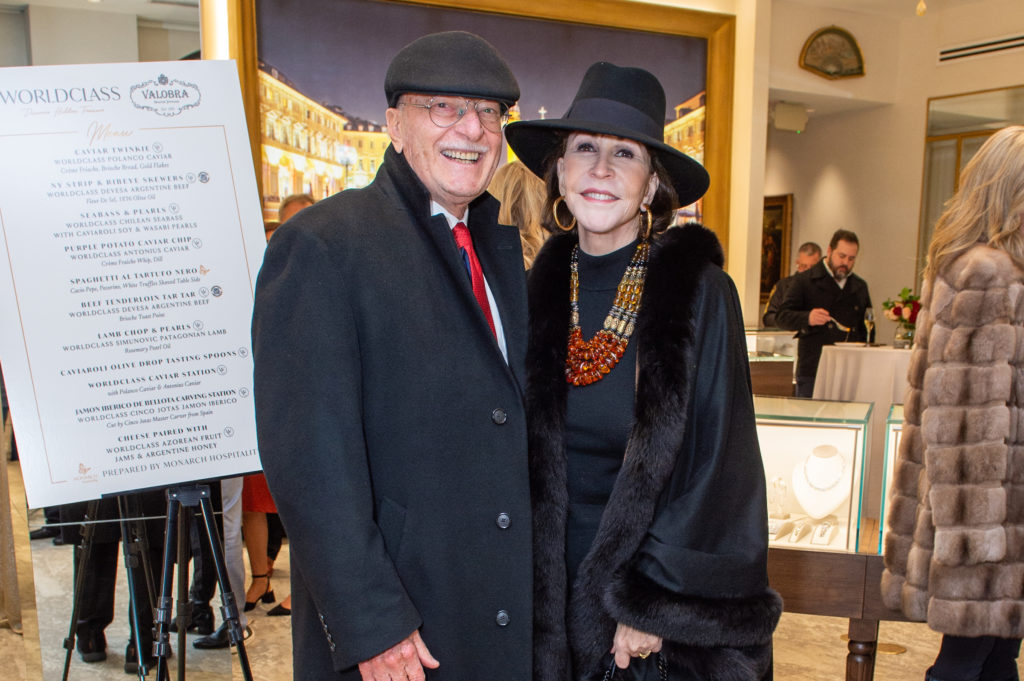 Shafik Rifaat & Shelby Hodge  at the WORLDCLASS cocktail fête at Valobra Master Jewelers. (Photo by Jacob Power)
