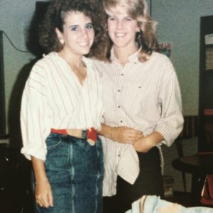Authors Jeannie Long and Michele Alexander in high school in the 80s