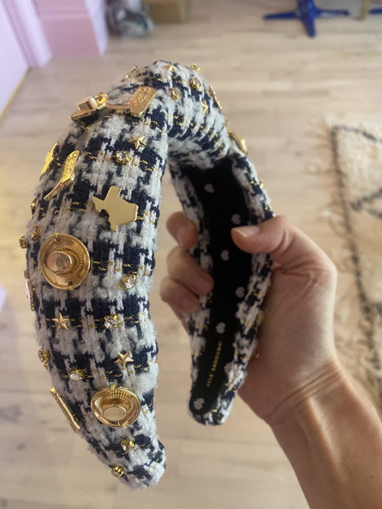 The Lele Sadoughi Houston-themed headband is available only in the Houston boutique in River Oaks District.