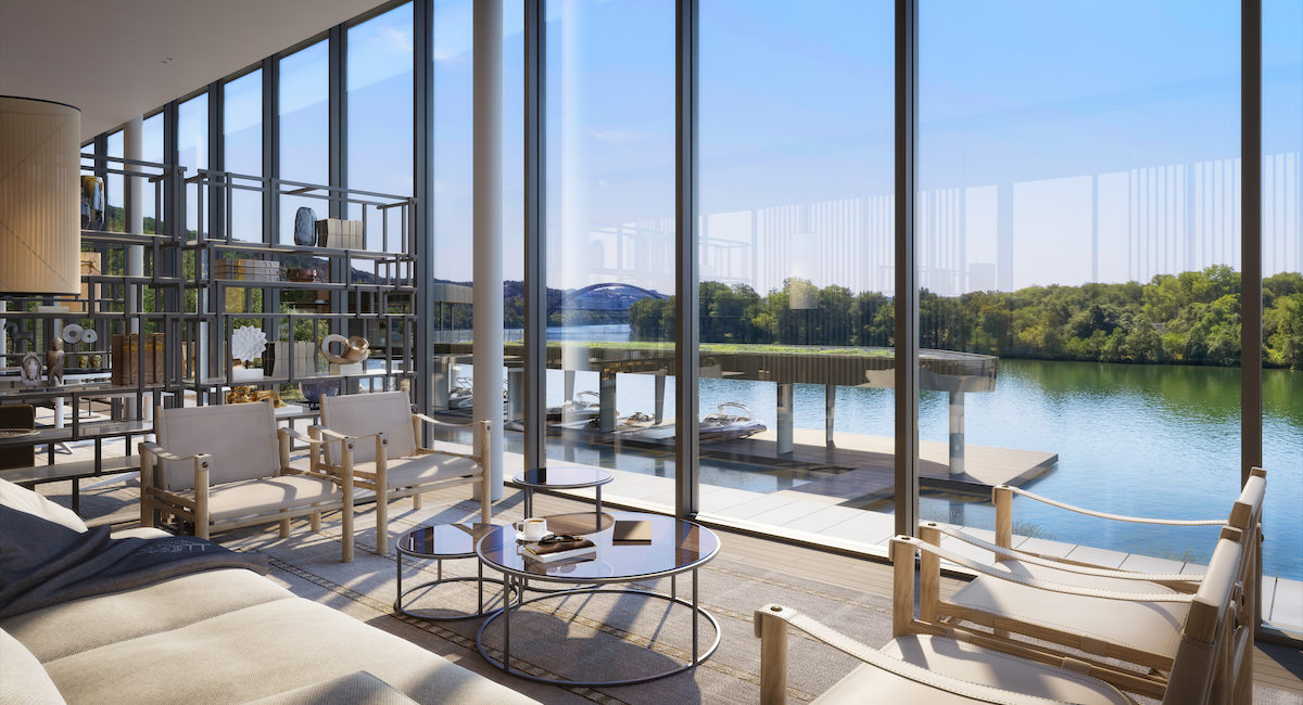Four Seasons Private Residences Lake Austin's Lake Clubhouse comes to life in the Holodeck. (Photo courtesy of DBOX for Austin Capital Partners)