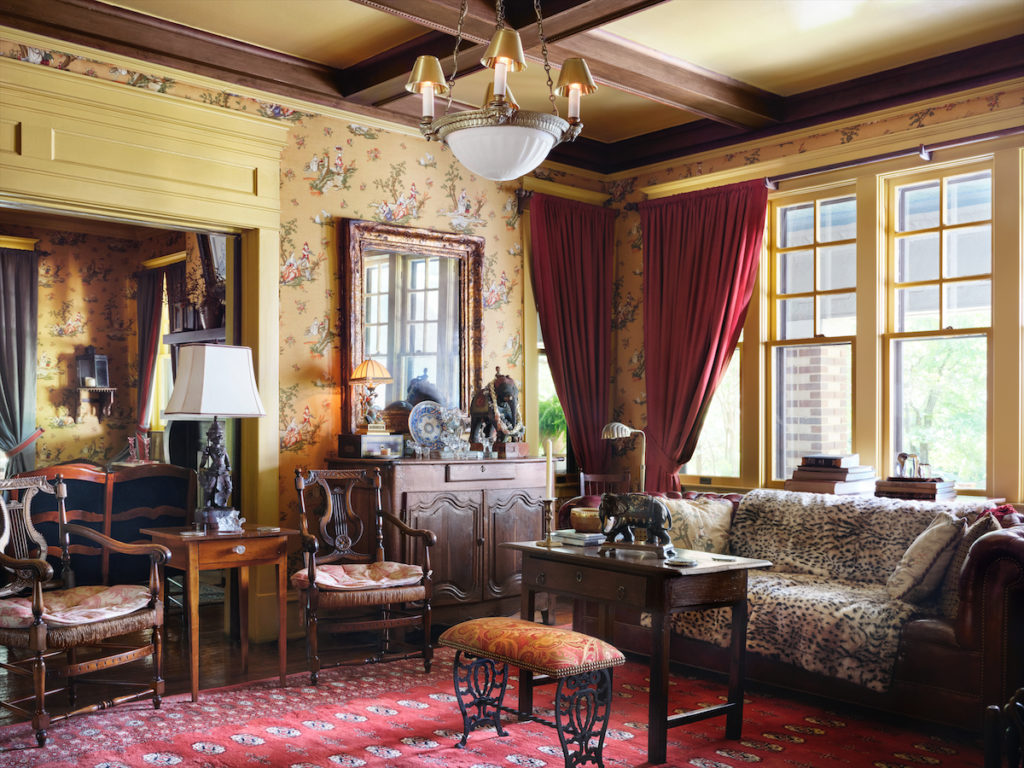 Family antiques and collections from Winn Morton’s travels, including sculptures of elephants, his favorite circus animal.  (Photo by Lisa Petrole)