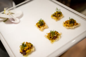 Truffle Roasted Cauliflower Salad Rice Cracker, Candied Walnuts (Photo by Bruno, Snap the Picture)