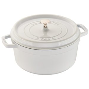 Bering’s Staub Cast Iron 5.5-qt Round Cocotte – White