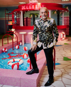 Christian Louboutin at the A La Piscine event (Photo by Jonathan Zizzo)