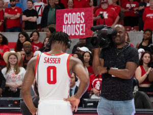 On Senior Night at the Fertitta Center, the University of Houston Cougars men’s basketball team cut down the nets after defeating Wichita State 83-66 behind Marcus Sasser’s 24 points and Jamal Shead’s 25 points
