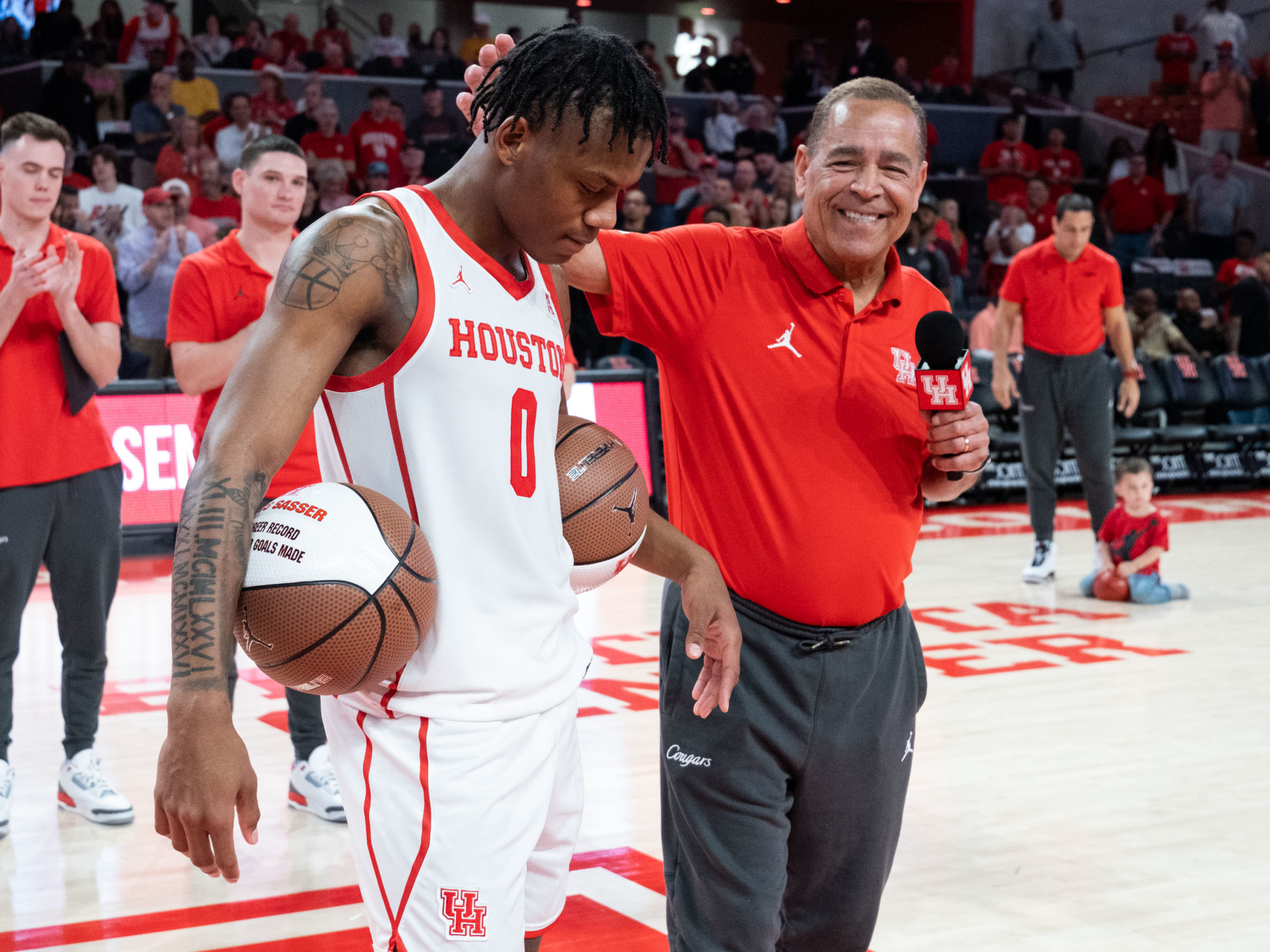 On Senior Night at the Fertitta Center, the University of Houston Cougars men’s basketball team cut down the nets after defeating Wichita State 83-66 behind Marcus Sasser’s 24 points and Jamal Shead’s 25 points
