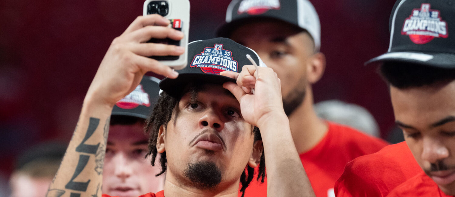 On Senior Night at the Fertitta Center, the University of Houston Cougars men’s basketball team cut down the nets after defeating Wichita State 83-66 behind Marcus Sasser’s 24 points and Jamal Shead’s 25 points