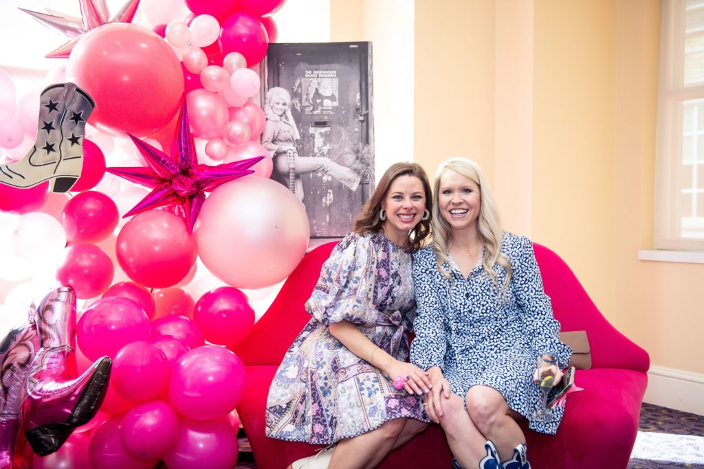 Anne Hill and Stephanie Ahmed at Bubbles, Boots, and Bingo.