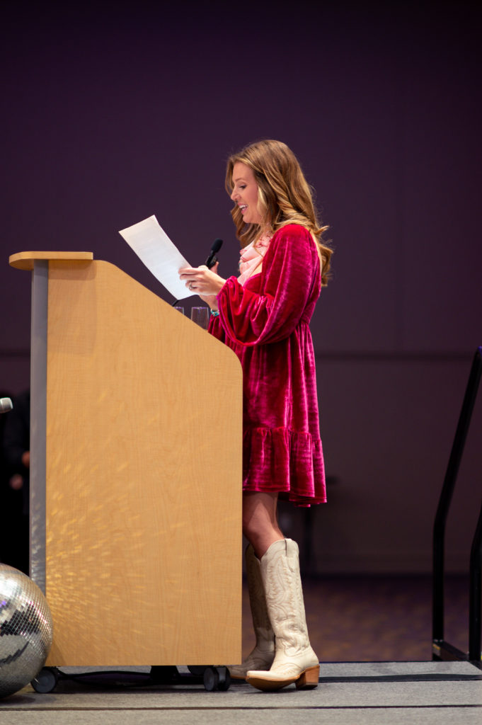 Event host Courtney Morey welcomed the crowd to Bubbles, Boots and Bingo.