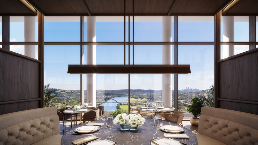 Four Seasons Private Residences Lake Austin's Upper Clubhouse private restaurant. (Images by DBOX for Austin Capital Partners)