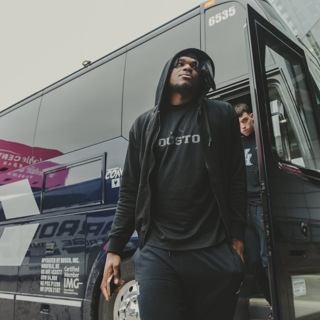 UH super freshman Jarace Walker would enter the arena for the last team as a Houston player. Walker declared for the NBA Draft after the loss to Miami. (@UHCougarMBK)