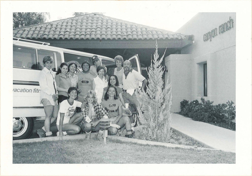 A hiking group at the original Tucson Arizona location. (courtesy of Canyon Ranch) 
