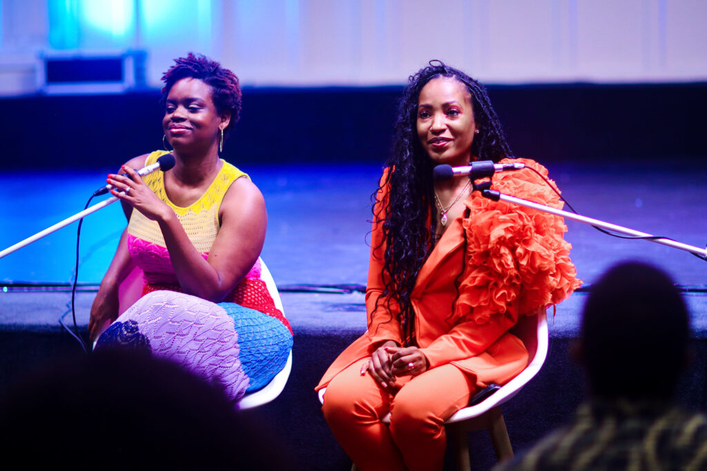 Harris County Cultural Arts Council director of artistic programming Stacey Allen, Chasity Sereal (Photo by Tye Visuals Photography)