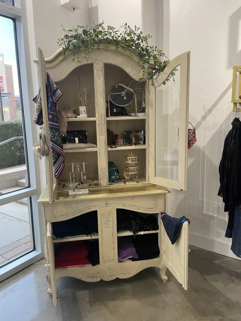 Scarves, jewelry and small accessories are on display