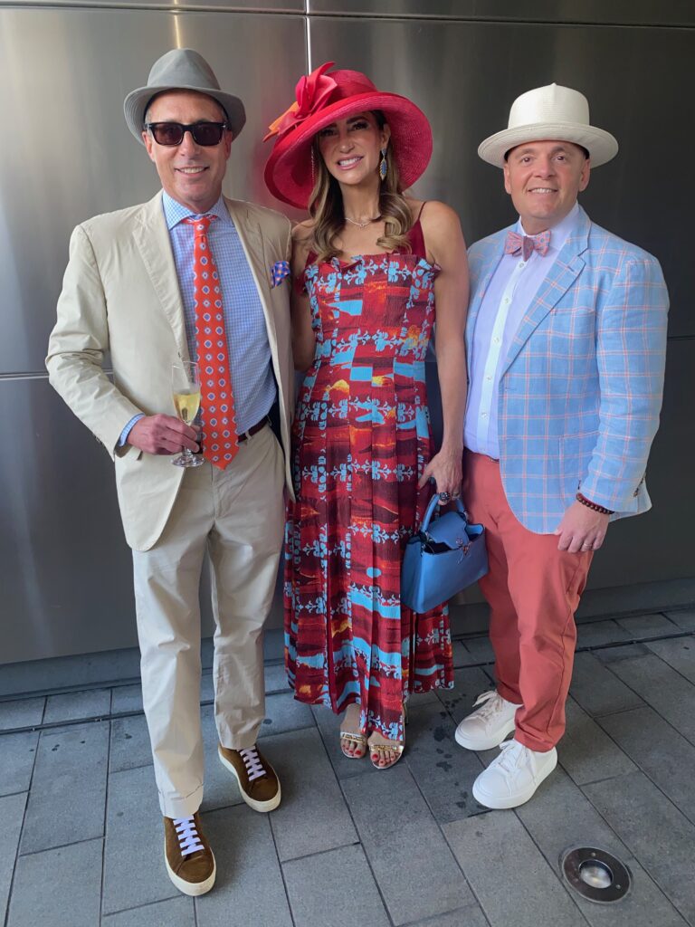 Mark Sullivan, Melissa Mithoff, Oliver Badgio at the Hermann Park Conservancy's 'Hats in the Park' luncheon (Photo by Shelby Hodge)