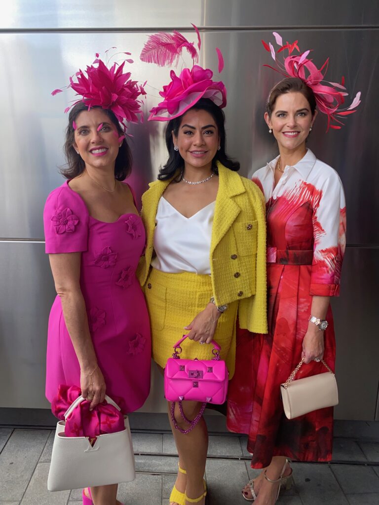 Stacey Lindseth, Elia Gabinelli, Ann Ayre  at the Hermann Park Conservancy's 'Hats in the Park' luncheon (Photo by Shelby Hodge)
