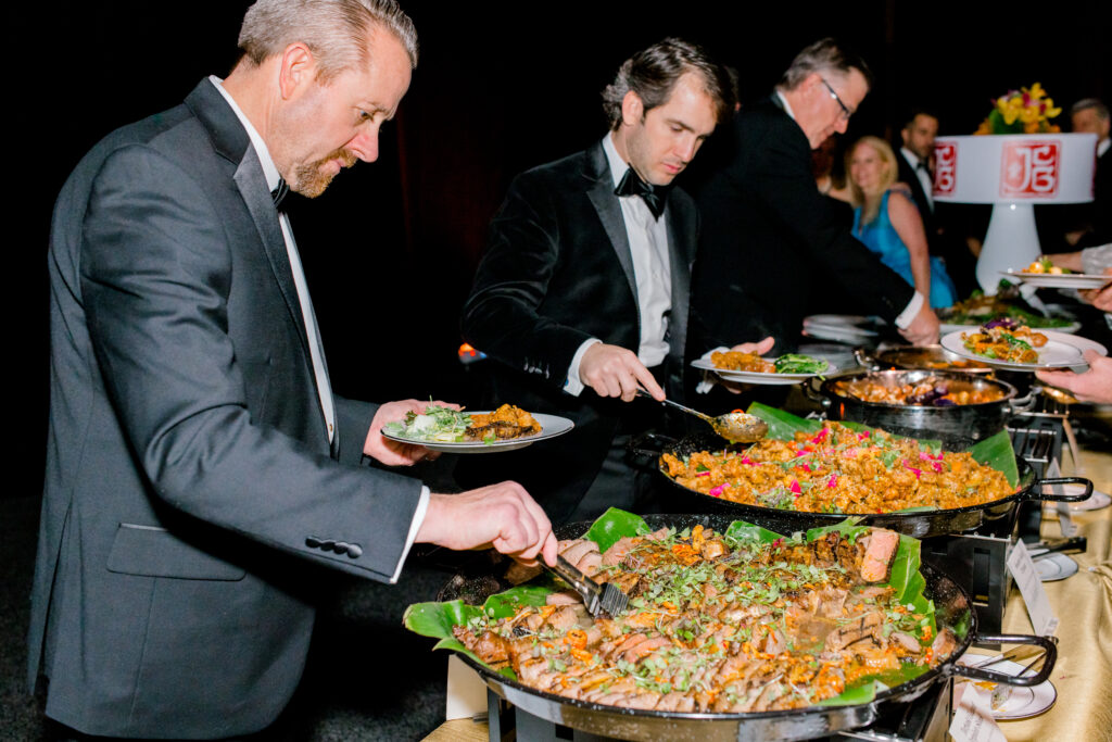 The buffet meal was presented by Wolf Gang Puck catering. (Photo by Canon Elizabeth Photography)