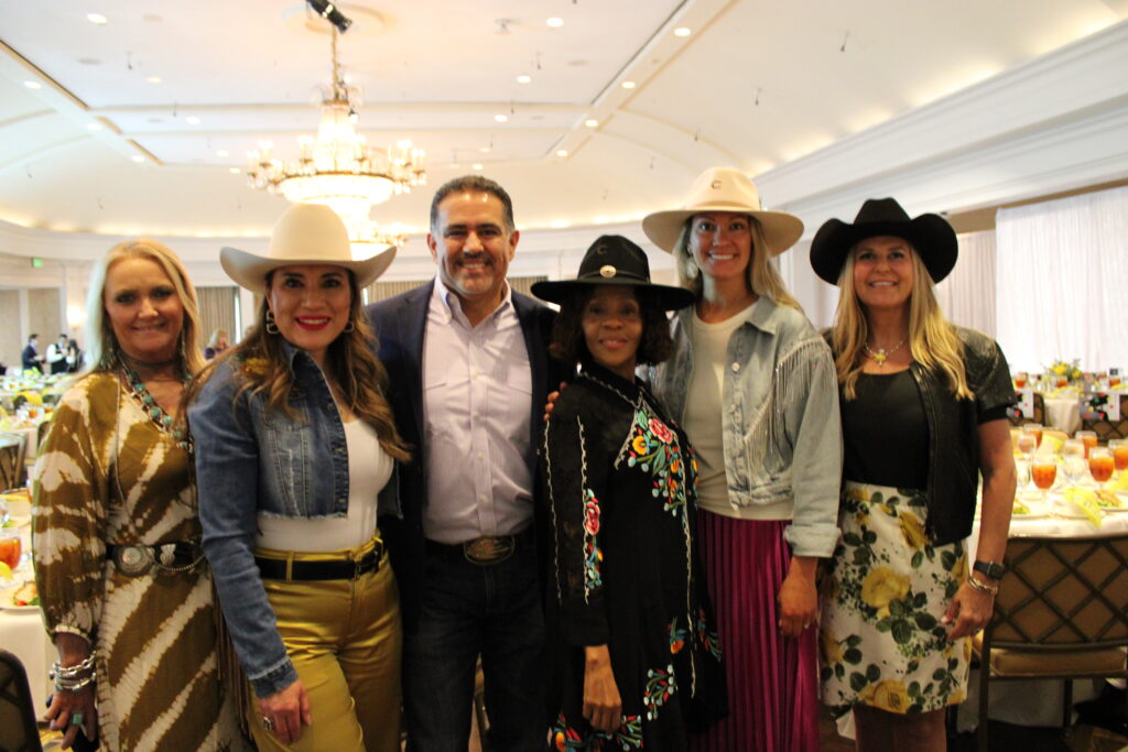 Jill Watson, Juan & Isela Garcia, Neo Jane Masisi, Stacy Hudgens, Melisa Jordan at the HLS&R International Committee Ladies' luncheon at River Oaks Country Club. (Photo by courtesy of HLSR)