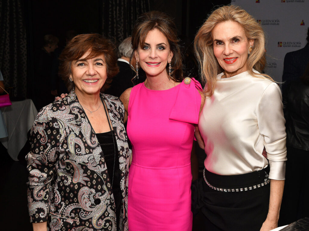 Julia Olmo, Dixie De Luca, Celina Hellmund at the Queen Sofia Spanish Institute Kick-Off event at Steak 48.  (Photo by Dave Rossman)