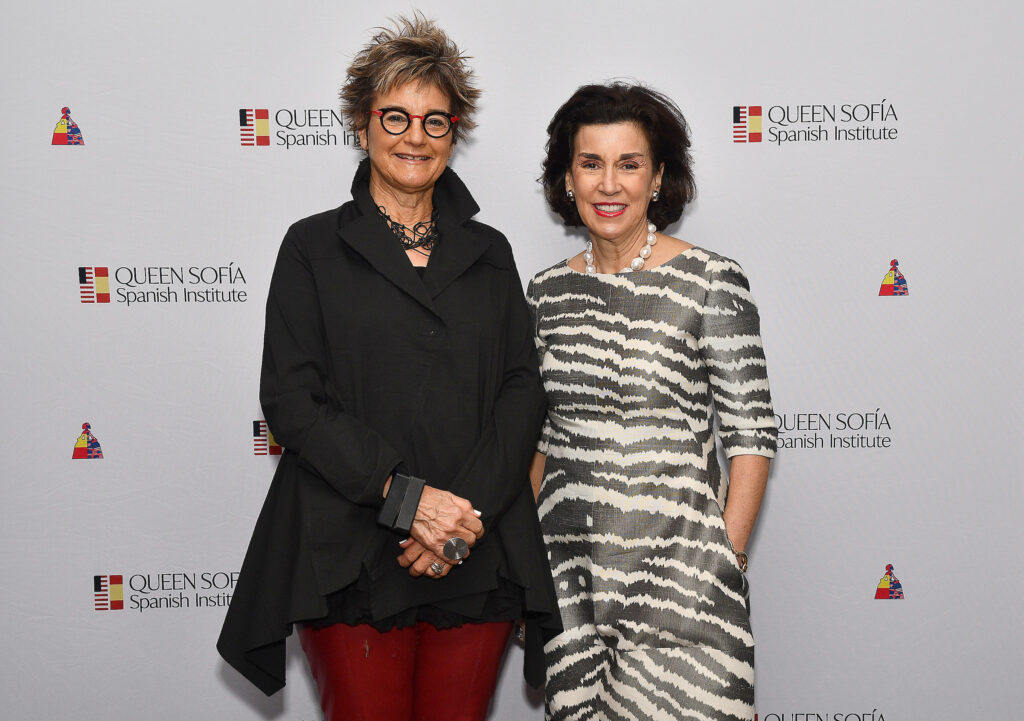 Mari Carmen Ramirez, Begonia Santos at the Queen Sofia Spanish Institute Kick-Off event at Steak 48. (Photo by Dave Rossman)