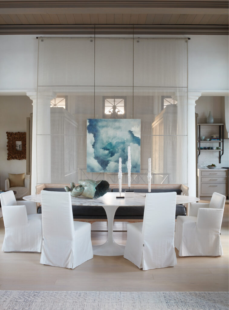 A dining area designed by McAlpine in a house in the Bahamas.  (Photo by Simon Upton)