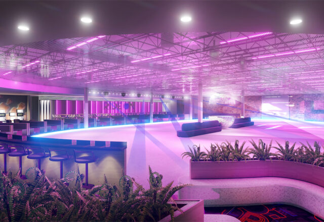 Ride On, an adults-only roller rink with food and drinks will debut this fall. (Rendering courtesy of Studio 11 Design)