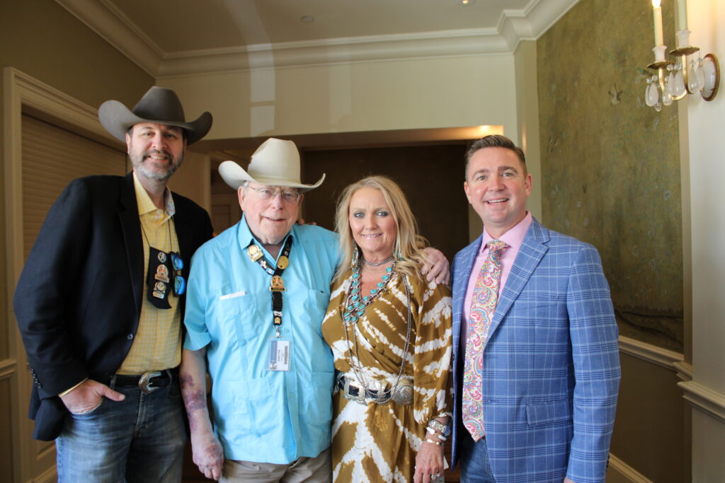 Scott Watson, John Gunn, Jill Watson, Zach Brewer at the HLS&R International Committee Ladies' luncheon at River Oaks Country Club. (Photo by courtesy of HLSR)