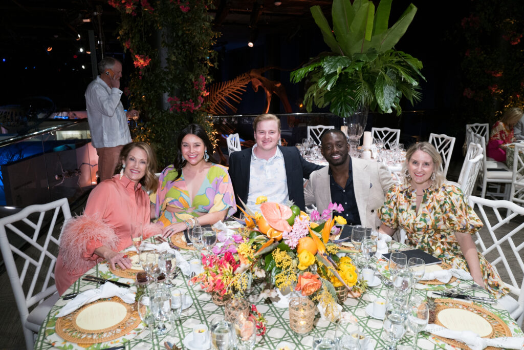 Stephanie Tsuru, Bailey & Tanner Saha, Ben & Kylee Siaw at the Houston Museum of Natural Science 'Sunset Soirée' gala. (Photo by Daniel Ortiz)
