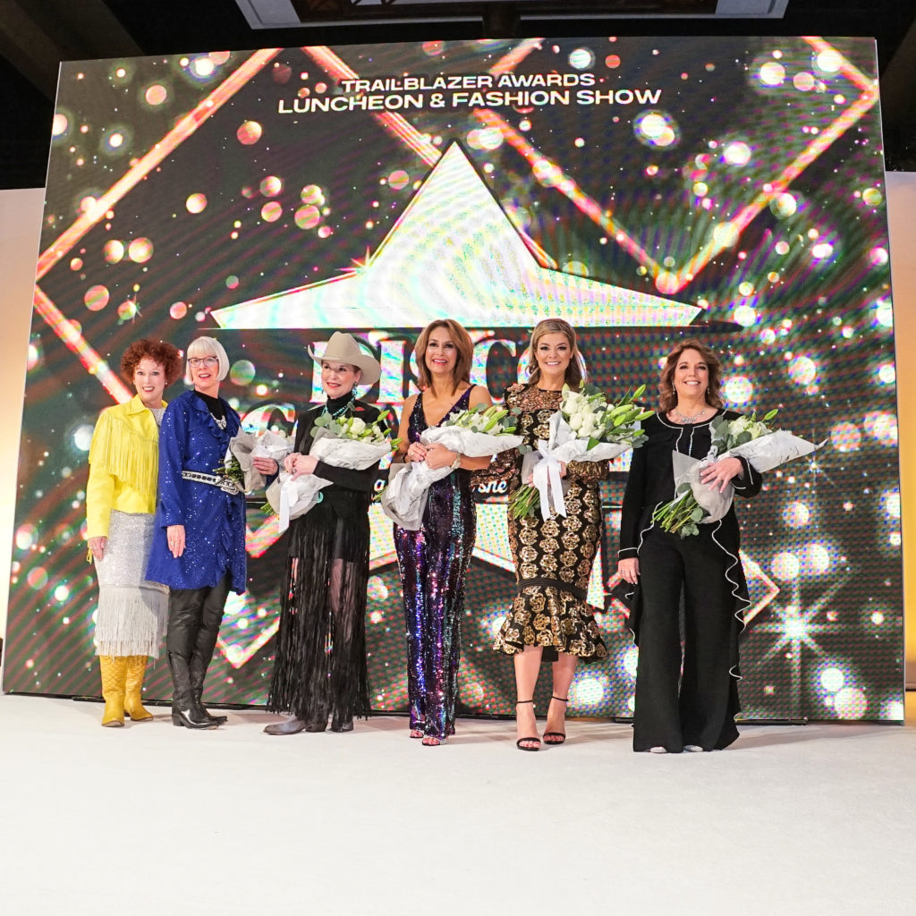 Honorees Randi Boleman, Cheryl Deitcher, Kathleen Mach, Tonya Yurgensen-Jacks, Angela R. Hernandez, Martha Ceballos at the Houston Livestock Show and Rodeo Trailblazers Awards luncheon. (Photo by Houston Livestock Show and Rodeo)