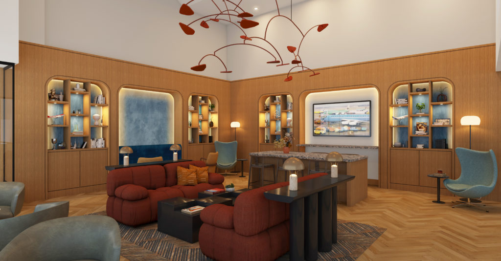 Although they are looking to the future, The Constellation Club will have throwback, contemporary retro vibes. (Rendering courtesy of Thiel & Thiel)