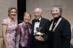 Asia Society Texas president Bonna Kol, Kathy& Glen Gondo, and honorary ball chair Donna Fujimoto Cole at Asia Society Texas’ Tiger Ball celebrating the beauty and elegance of Japan, honoring the Gondos.  (Photo by Daniel Ortiz)