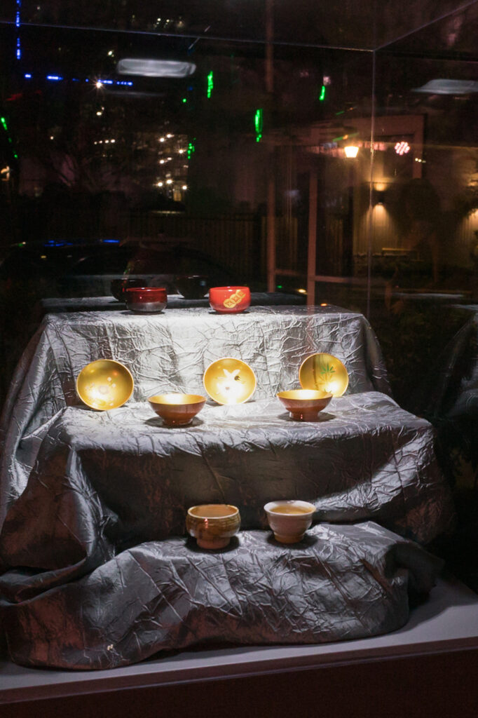 Handmade sake cups given as gifts to guests at Asia Society Texas’ Tiger Ball  honoring Kathy and Glen Gondo. (Photo by Daniel Ortiz)