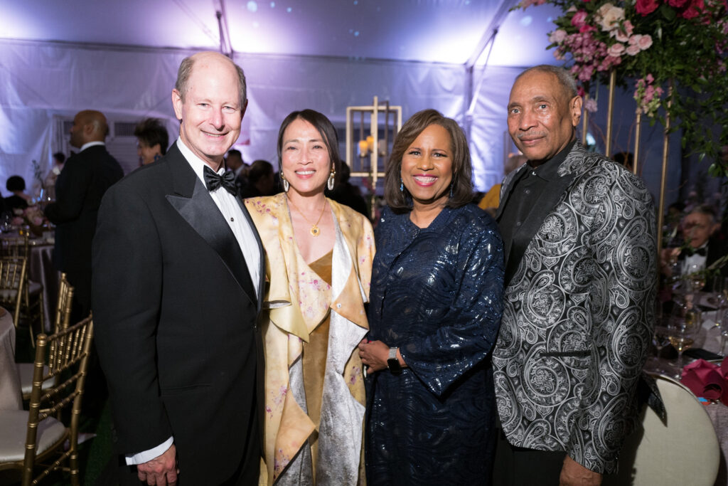 Eddie Allen & Chinhui Juhn, Melanie Lawson & John Guess at Asia Society Texas’ Tiger Ball.  (Photo by Daniel Ortiz)