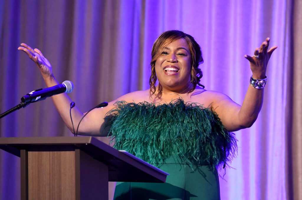 Vickie Allen at the Podium (Photo by Kristina Bowman)