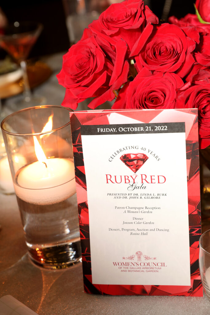 Program cover and table centerpiece (Photo by Danny Campbell and Rob Wythe/Wythe Portrait Studio)