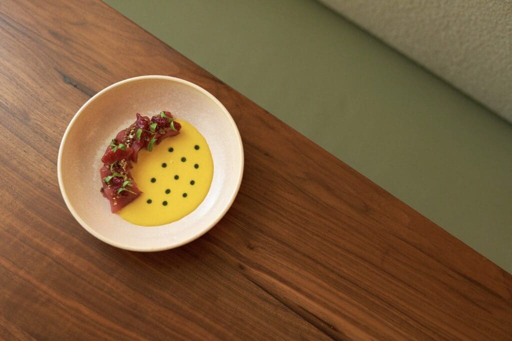 An example of the ever-changing array of omakase dishes at the new Oheya by Uchi Houston. (Courtesy of Hai Hospitality)