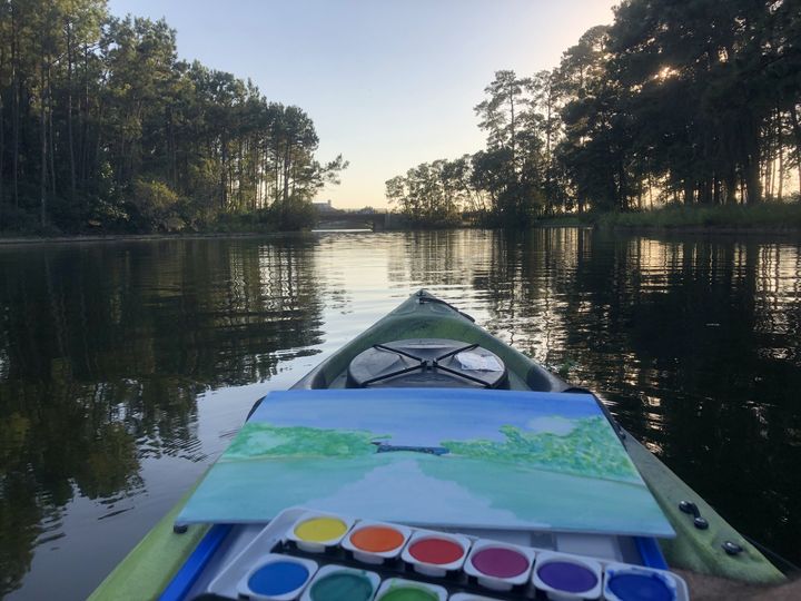 painting on the lake