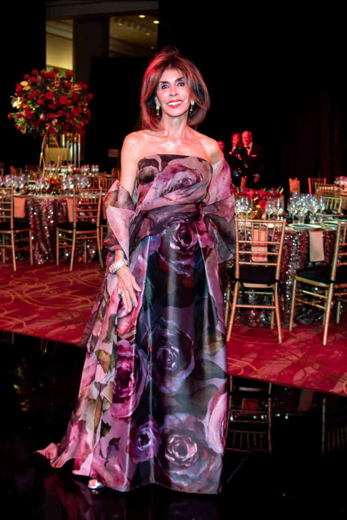 The perfect white tie gown: Judith Oudt in Escada at the Houston Grand Opera Ball (Photo by Michelle Watson/Catchlight Group)