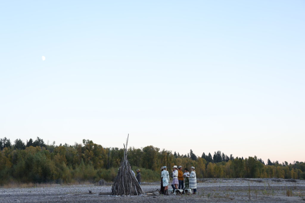 A bonfire party at Lela’s Rose’s property in Jackson Hole on the Snake River