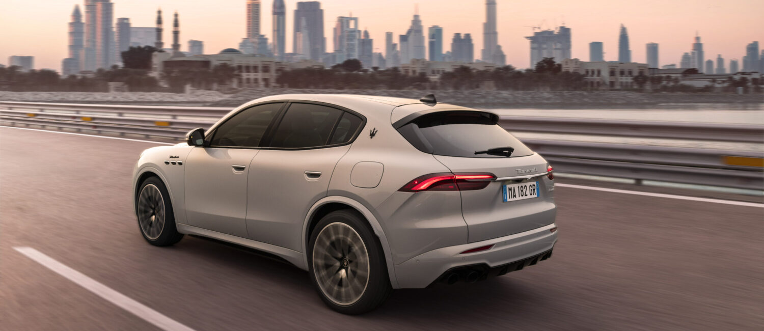 Named for the northeasterly wind that blows across the Italian peninsula, the Grecale is Maserati’s second SUV to bear the iconic trident logo and signature side portholes. (Courtesy Maserati)