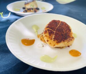 2023 – Jon Bonnell’s seared scallops from Water’s Restaurand were a meal in themselves.