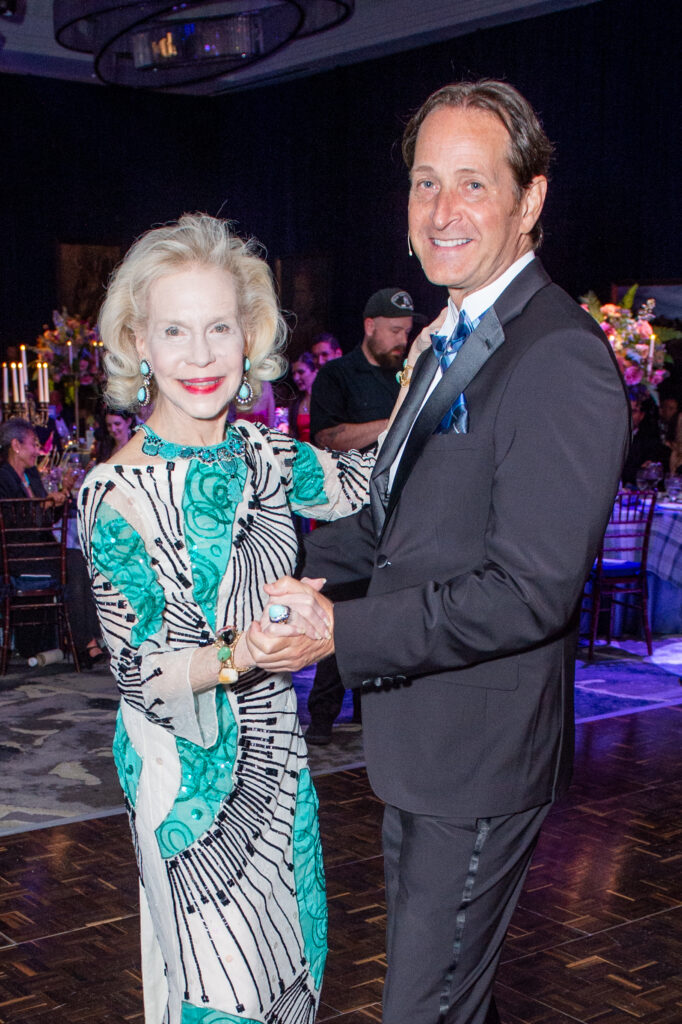 Lynn Wyatt opening the dance floor with Sherlock Holmes actor Michael Stiles at the Alley Ball (Photo by Priscilla Dickson and Jacob Powers)