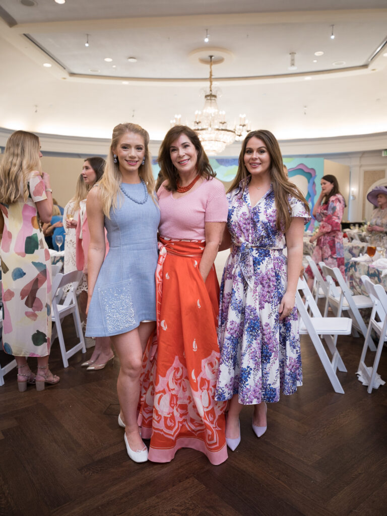 Alanna Flores, Cherie Flores, Meredith Flores Barker at the River Oaks Country Club tennis tournament luncheon. (Photo by Daniel Ortiz)