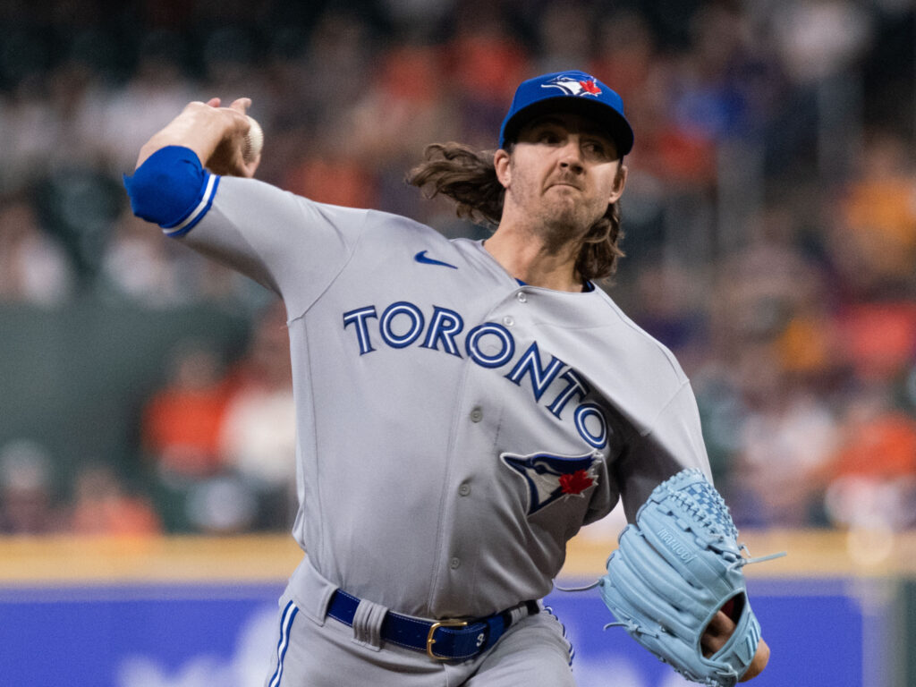 Toronto Blue Jays pitcher Kevin Gausman found the Astros' lineup still has bite. (Photo by F. Carter Smith)