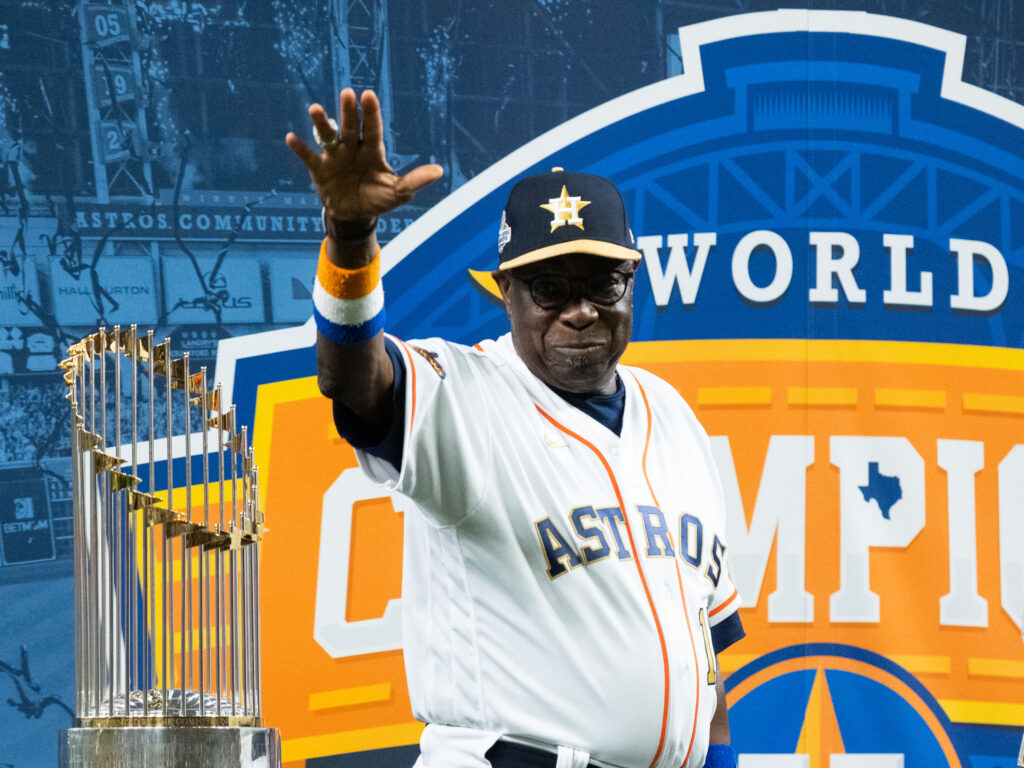 Astros manager Dusty Baker is still basking in that long awaited World Series championship glory. (Photo by F. Carter Smith)